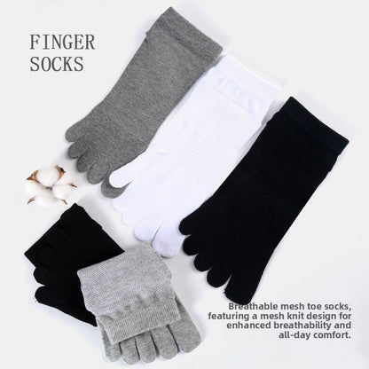 Breathable Cotton Five-Toe Socks for Men