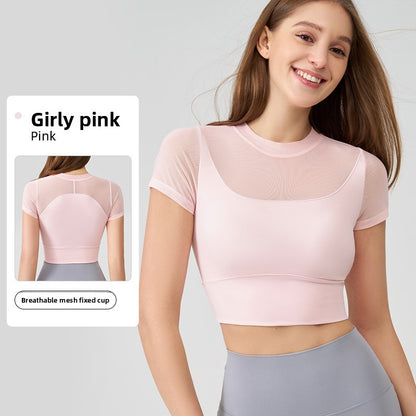 Breathable round-neck sport short-sleeved shirt