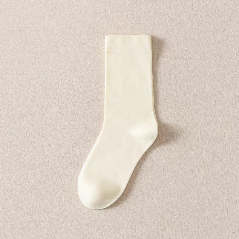 Breathable Solid Color Mid-Calf Socks