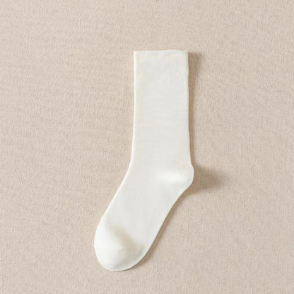 Breathable Solid Color Mid-Calf Socks