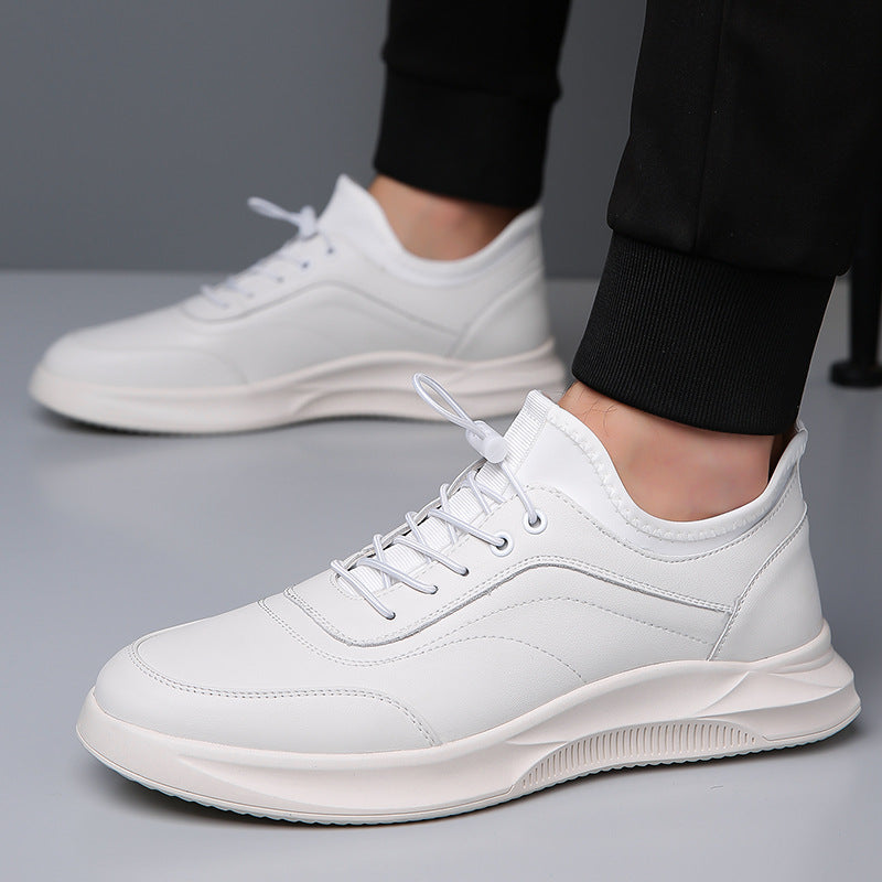 Breathable white sports shoes for travel