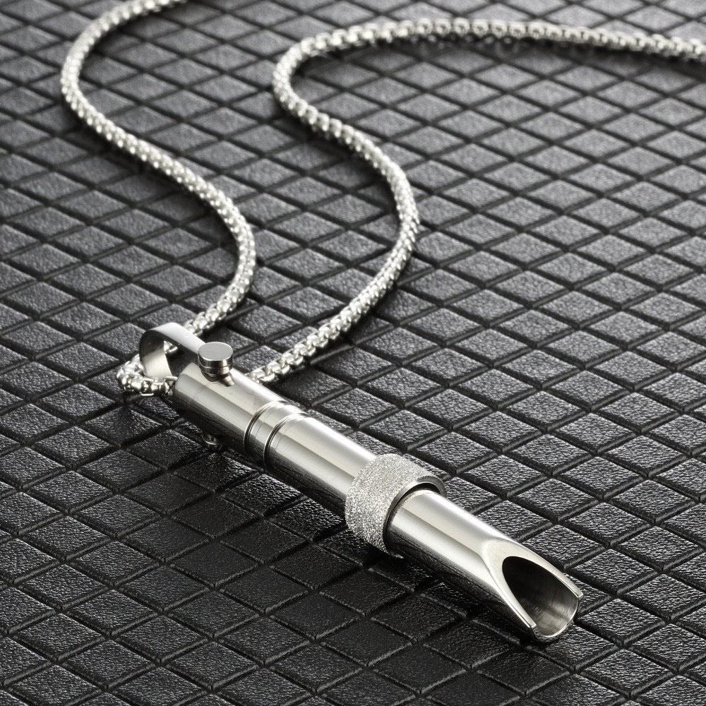 Breathing Meditation Necklace with Whistle Pendant