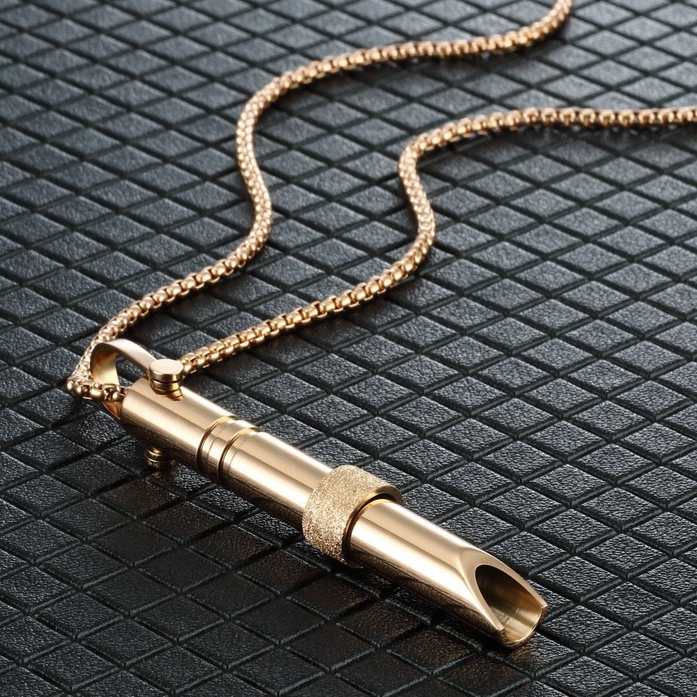 Breathing Meditation Necklace with Whistle Pendant