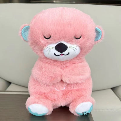 Breathing Otter Bear Plush Toy with Light and Music