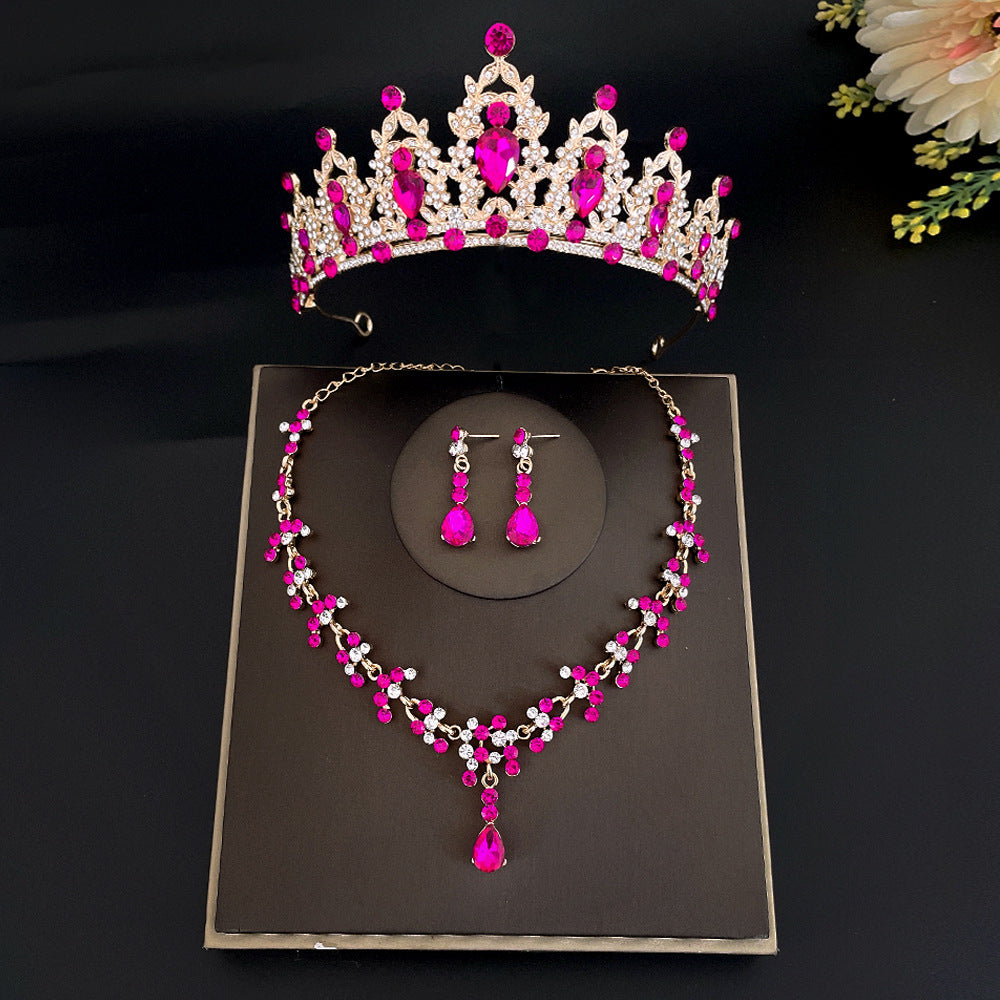 Bridal Crown Necklace Earrings Set