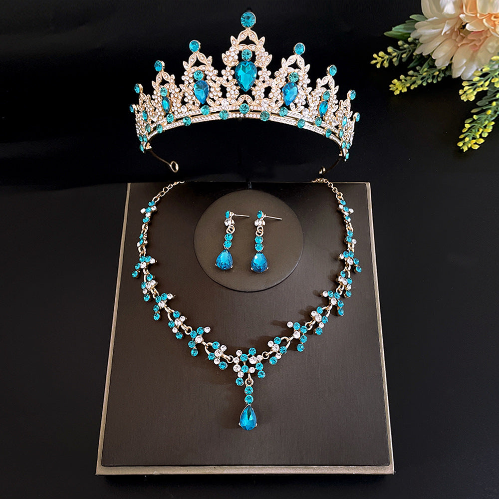 Bridal Crown Necklace Earrings Set