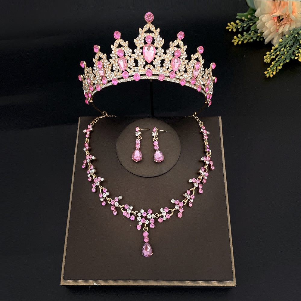 Bridal Crown Necklace Earrings Set