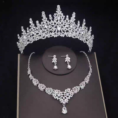 Bridal Crown Tiara Three-Piece Set
