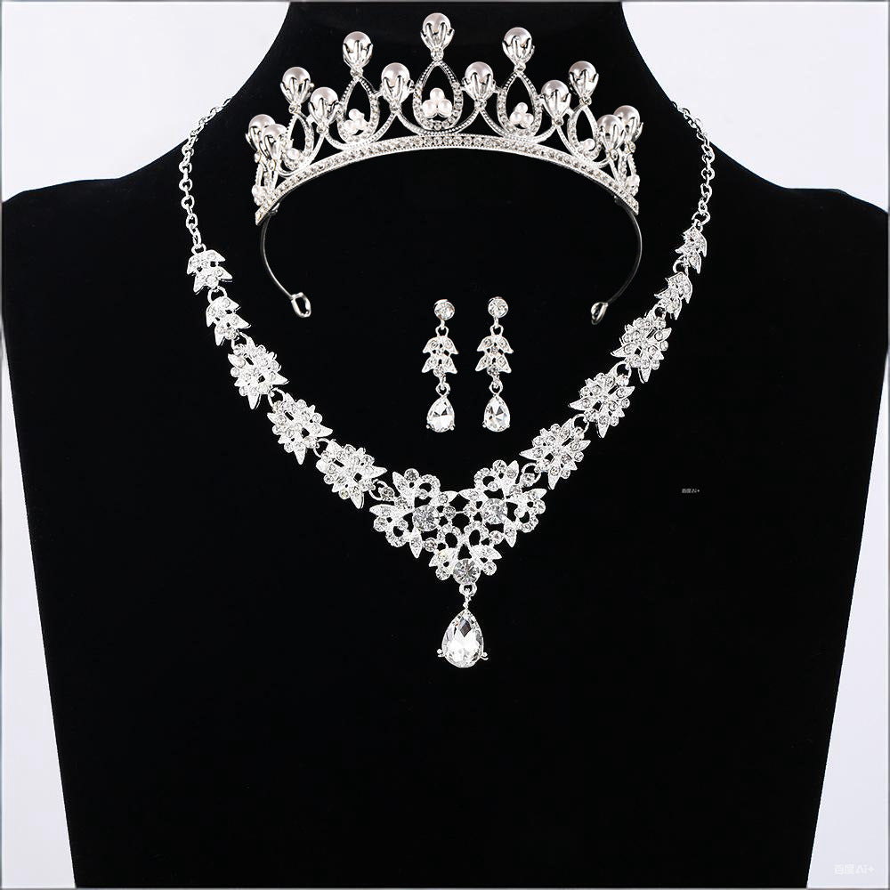 Bridal Crown Tiara Three-Piece Set