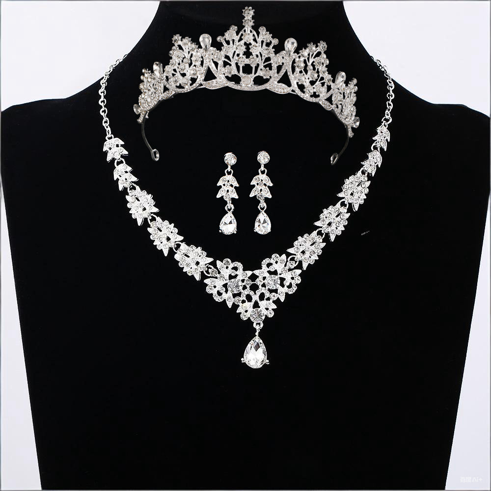 Bridal Crown Tiara Three-Piece Set