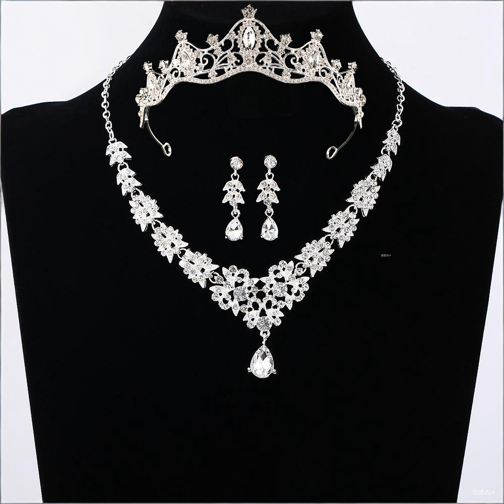Bridal Crown Tiara Three-Piece Set