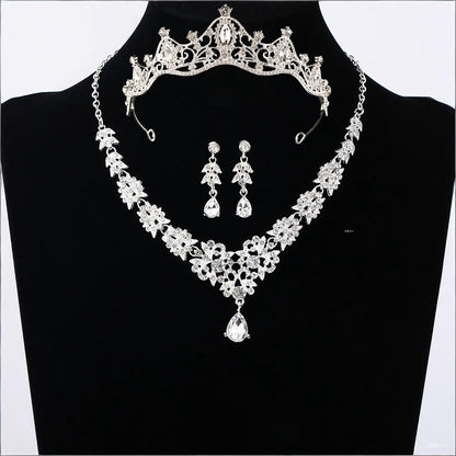 Bridal Crown Tiara Three-Piece Set