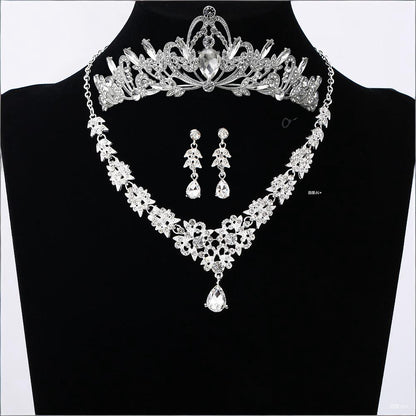 Bridal Crown Tiara Three-Piece Set