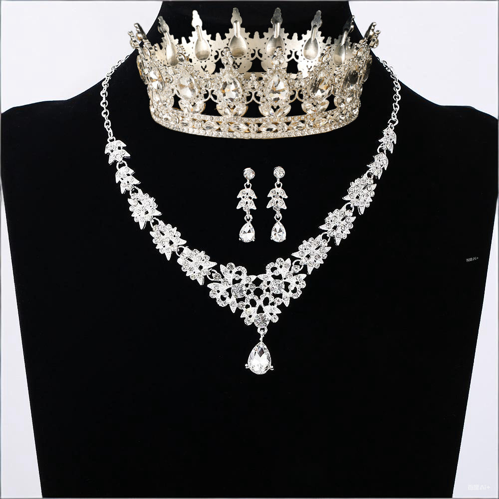 Bridal Crown Tiara Three-Piece Set