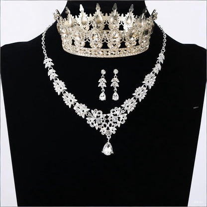 Bridal Crown Tiara Three-Piece Set