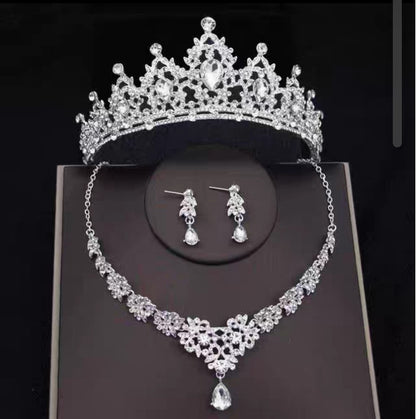 Bridal Crown Tiara Three-Piece Set