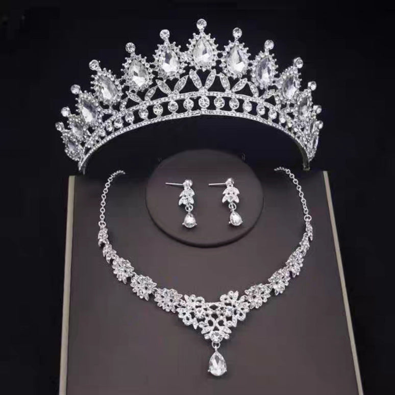 Bridal Crown Tiara Three-Piece Set