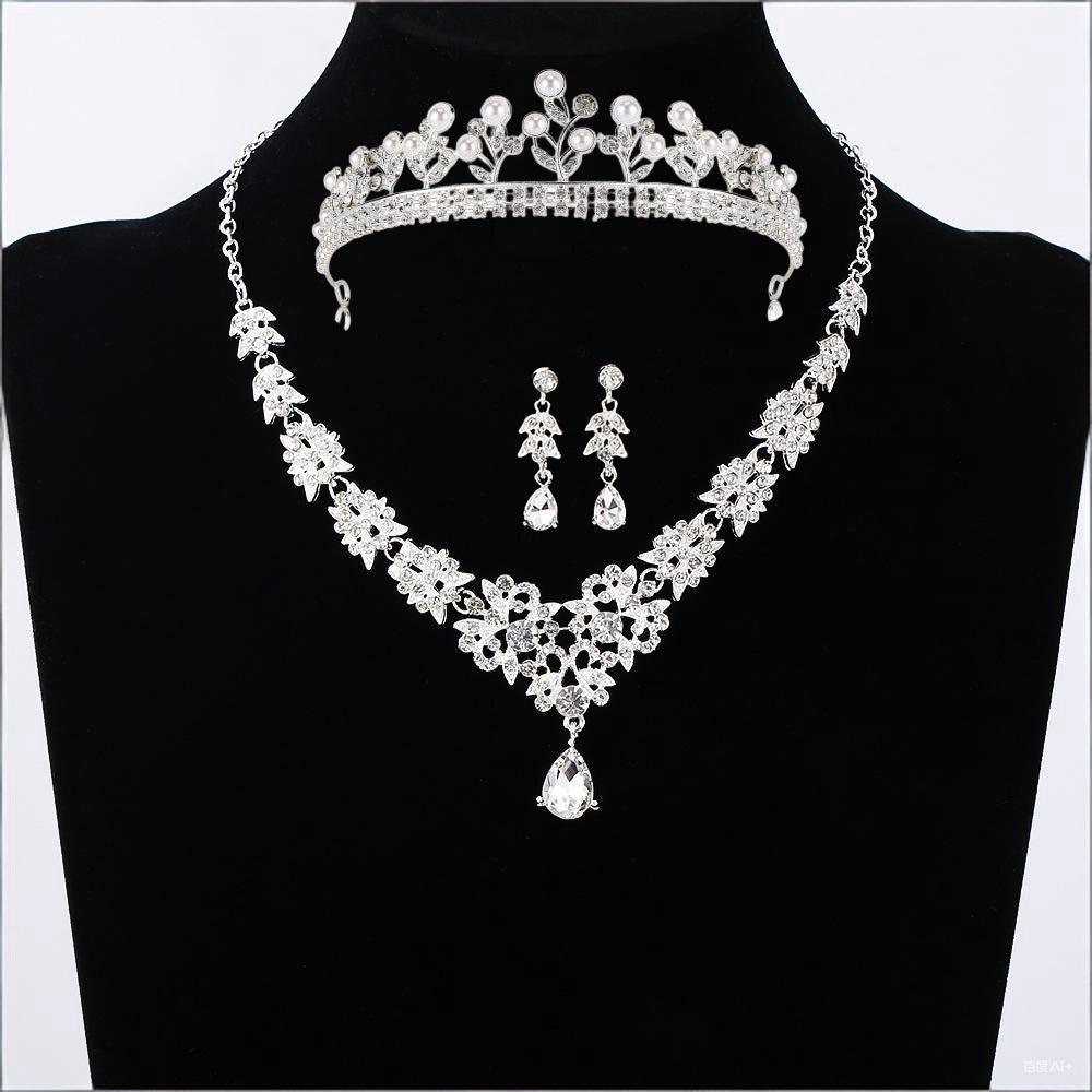Bridal Crown Tiara Three-Piece Set