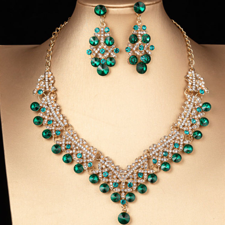 Bridal Crystal Necklace and Earrings Set
