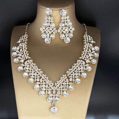 Bridal Crystal Necklace and Earrings Set