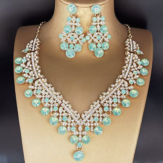 Bridal Crystal Necklace and Earrings Set