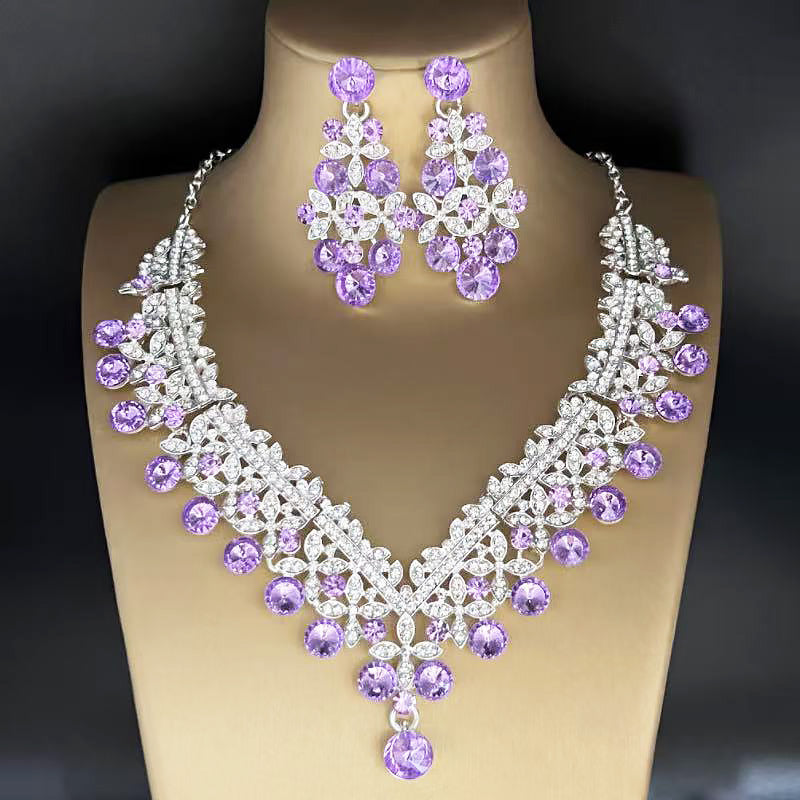 Bridal Crystal Necklace and Earrings Set