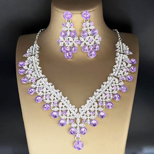 Bridal Crystal Necklace and Earrings Set