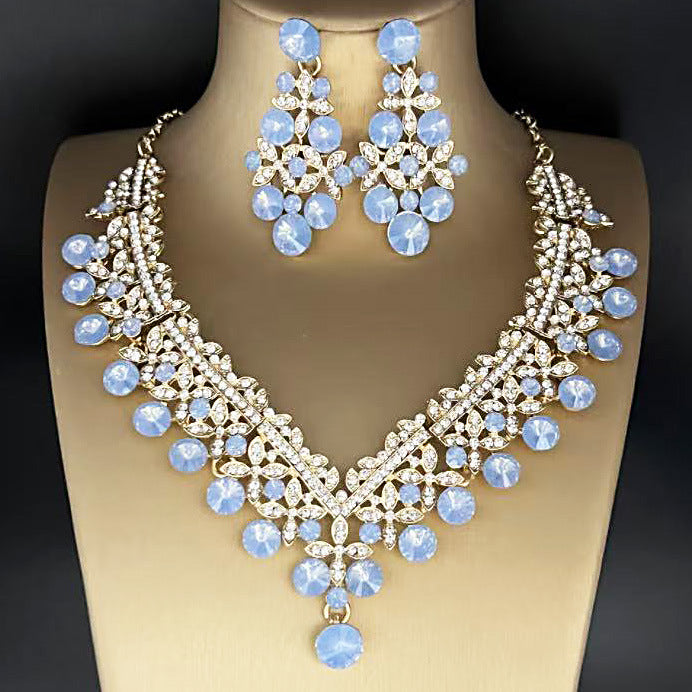 Bridal Crystal Necklace and Earrings Set
