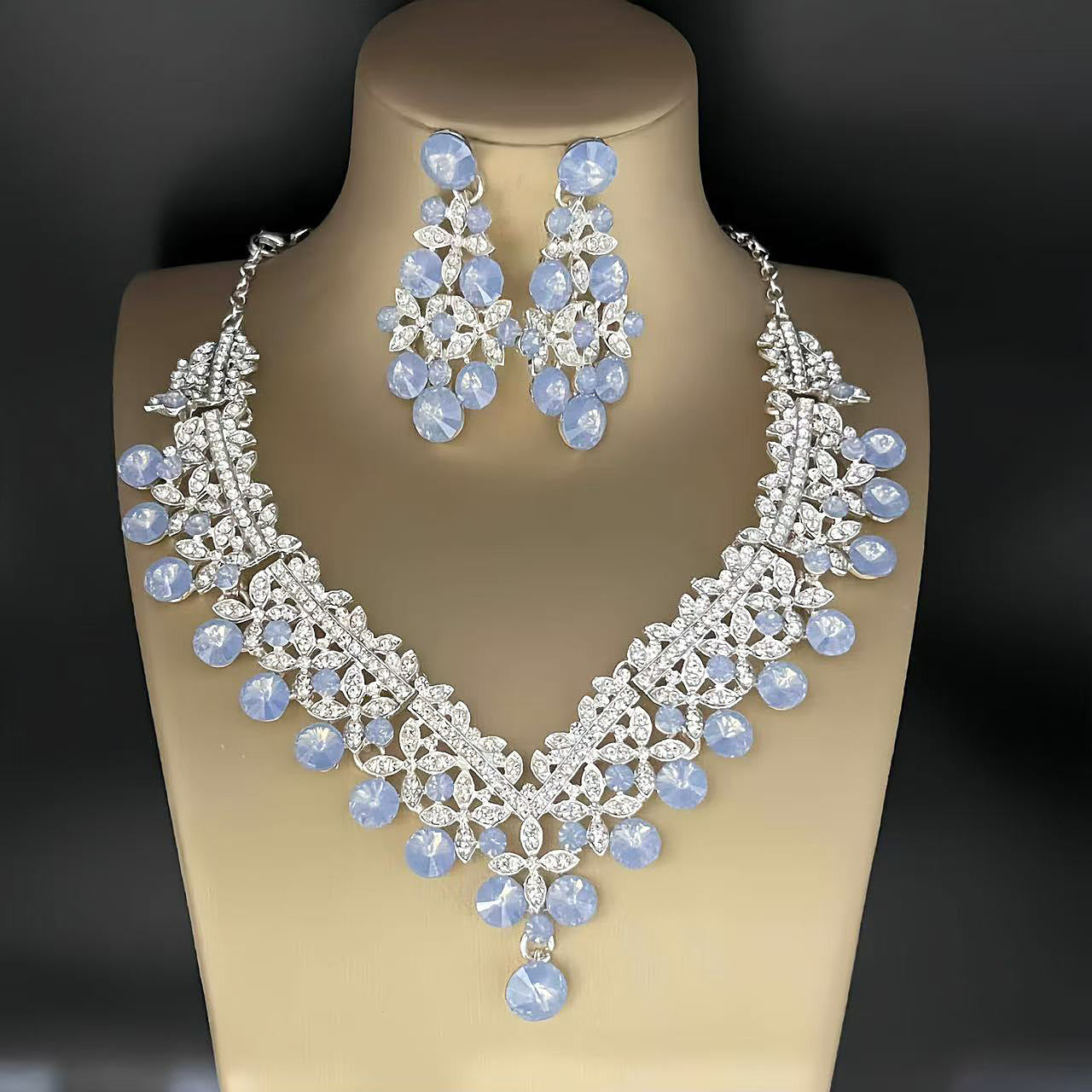 Bridal Crystal Necklace and Earrings Set