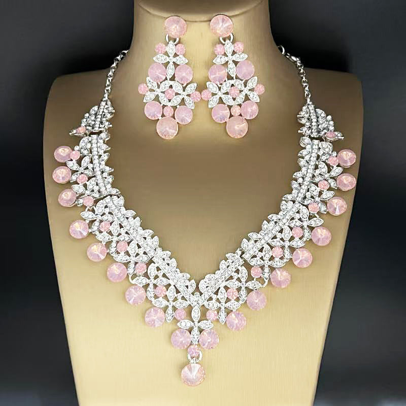 Bridal Crystal Necklace and Earrings Set