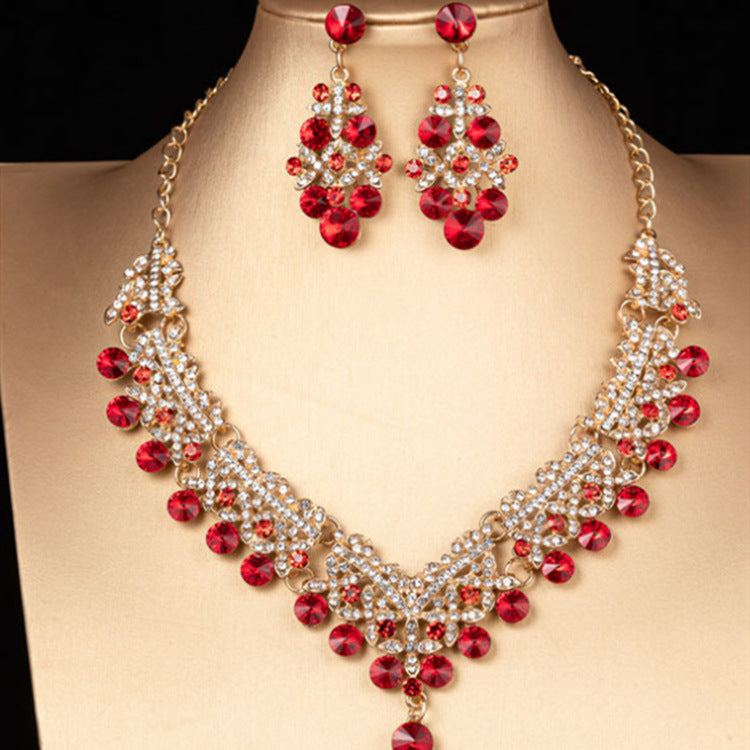 Bridal Crystal Necklace and Earrings Set