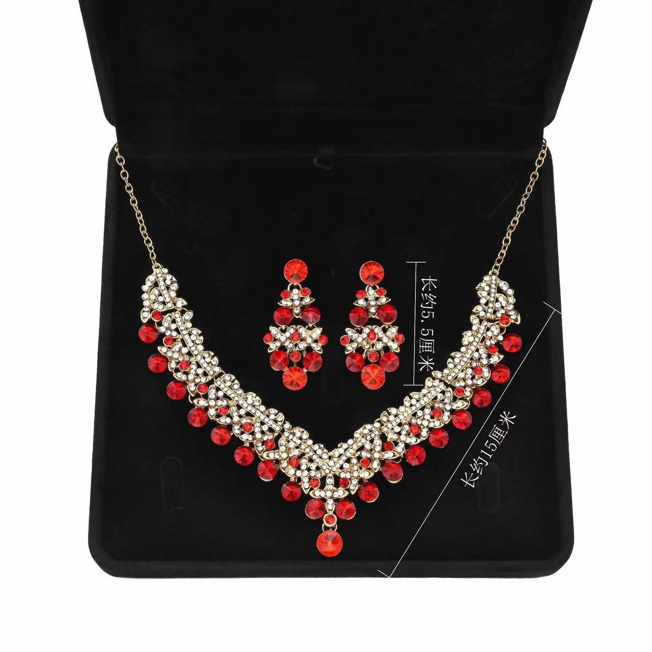 Bridal Crystal Necklace and Earrings Set