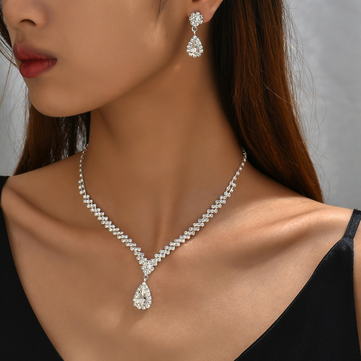Bridal Jewelry suit Bracelet Cross-border Explosions Necklace Earrings Wedding Women Evening Dress Accessories Two-piece Set