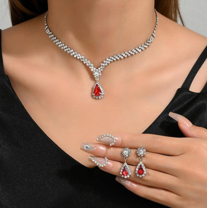 Bridal Jewelry suit Bracelet Cross-border Explosions Necklace Earrings Wedding Women Evening Dress Accessories Two-piece Set