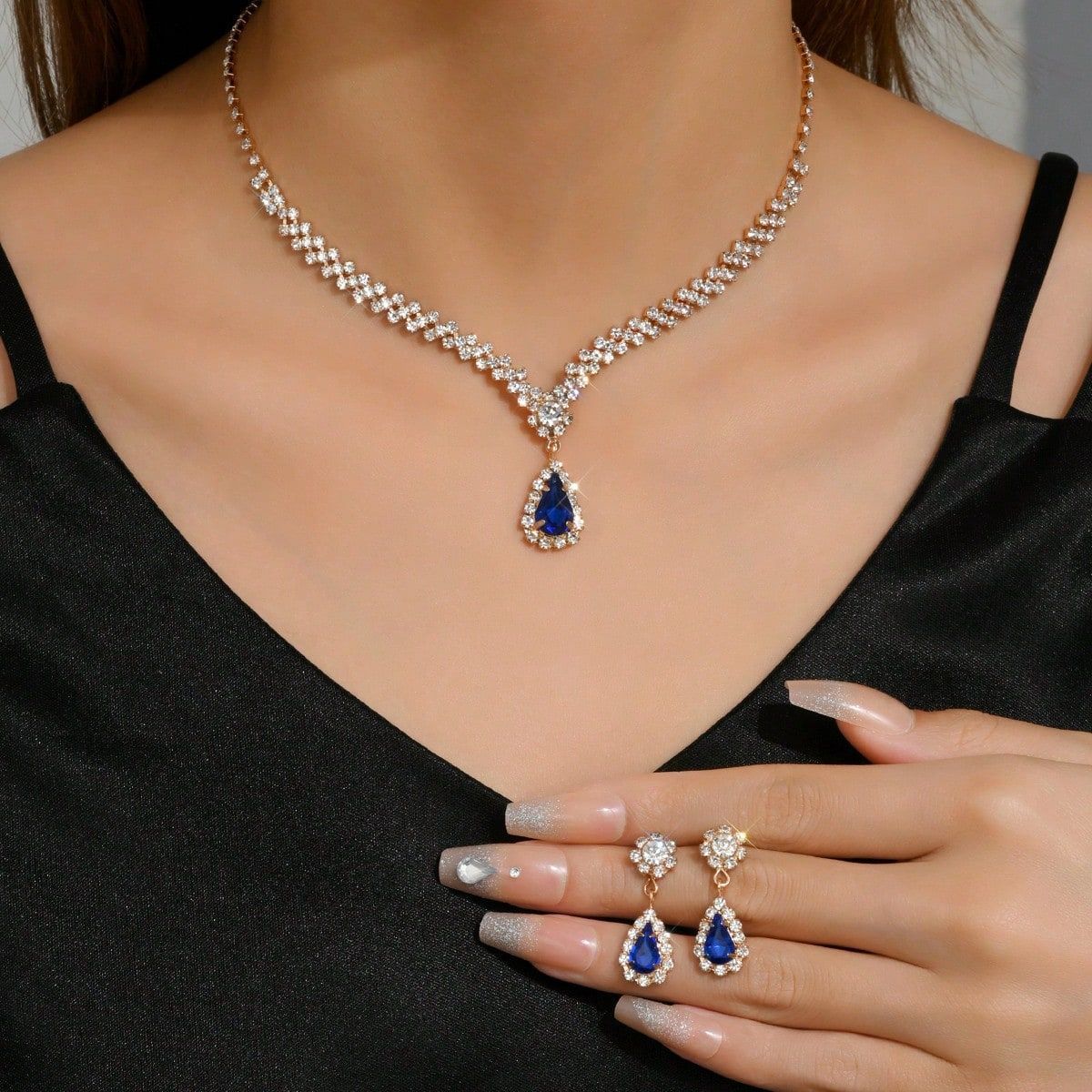 Bridal Jewelry suit Bracelet Cross-border Explosions Necklace Earrings Wedding Women Evening Dress Accessories Two-piece Set