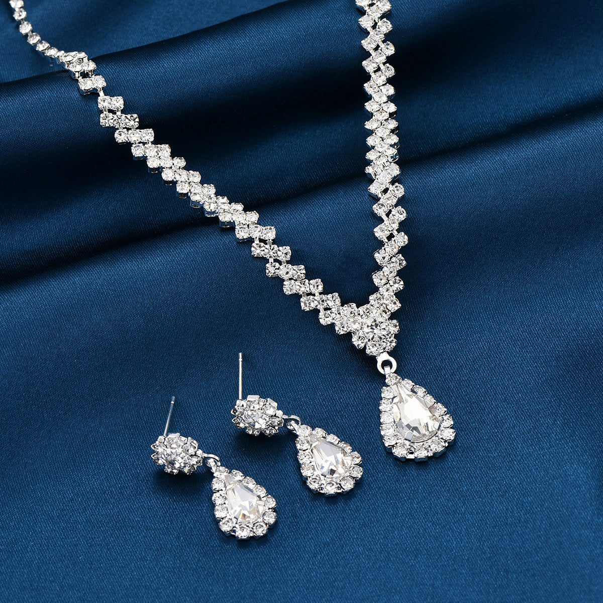 Bridal Jewelry suit Bracelet Cross-border Explosions Necklace Earrings Wedding Women Evening Dress Accessories Two-piece Set