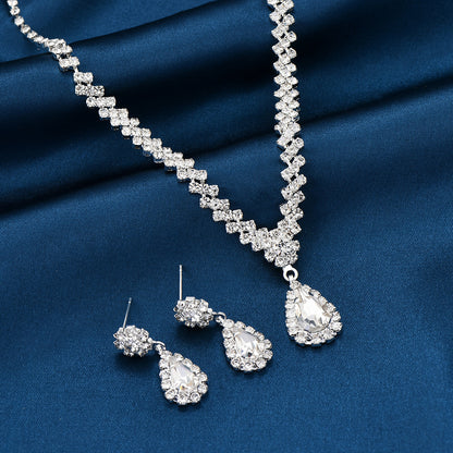 Bridal Jewelry suit Bracelet Cross-border Explosions Necklace Earrings Wedding Women Evening Dress Accessories Two-piece Set