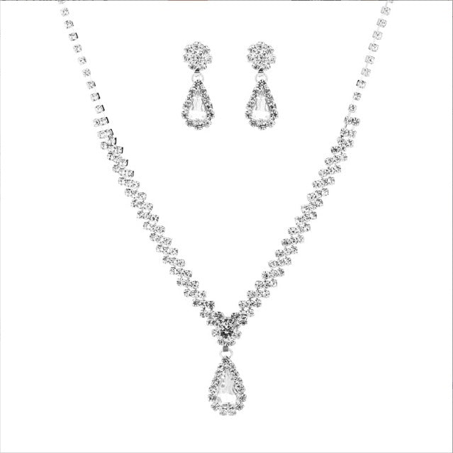 Bridal Jewelry suit Bracelet Cross-border Explosions Necklace Earrings Wedding Women Evening Dress Accessories Two-piece Set