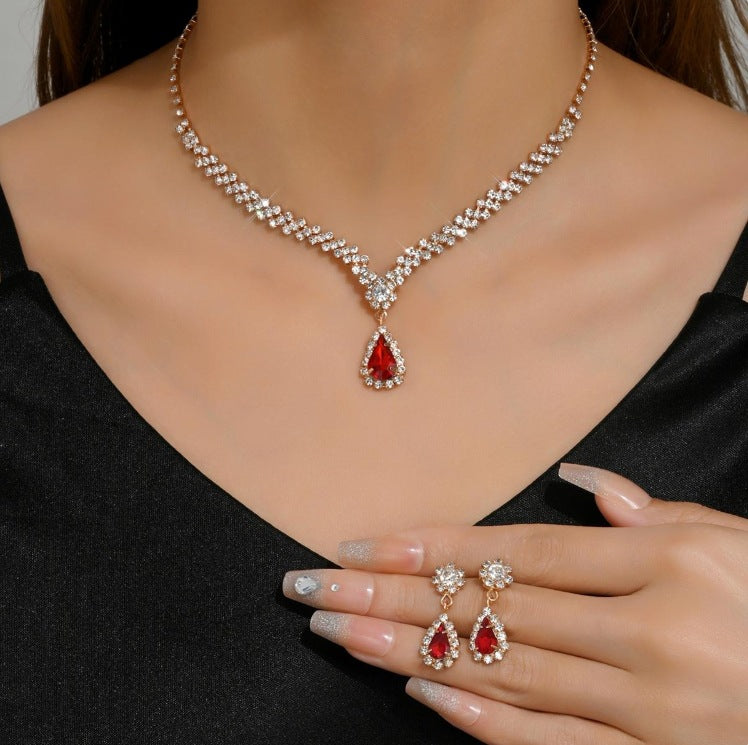 Bridal Jewelry suit Bracelet Cross-border Explosions Necklace Earrings Wedding Women Evening Dress Accessories Two-piece Set