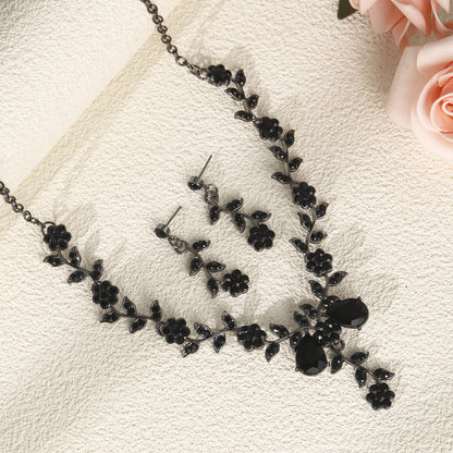 Bridal Necklace and Earring Set with Diamond Accents