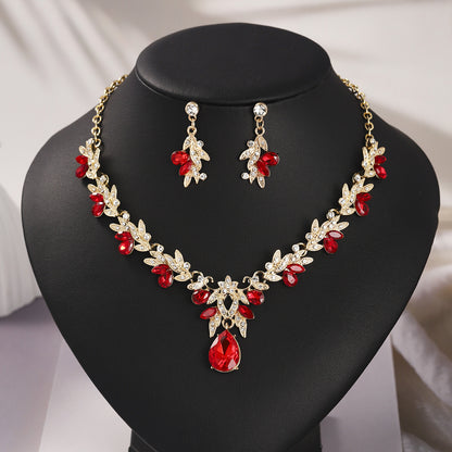 Bridal Necklace and Earring Set with Diamond Accents