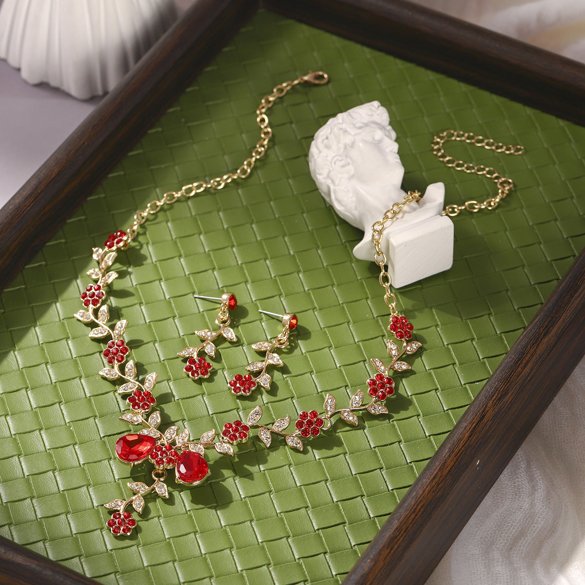 Bridal Necklace and Earring Set with Diamond Accents