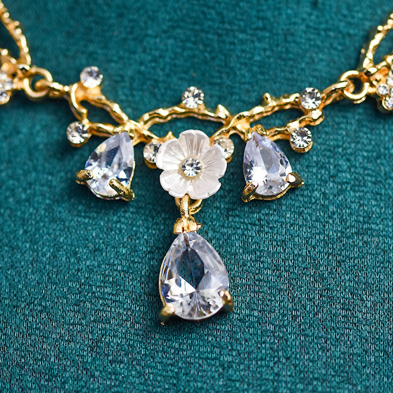 Bridal Zircon Necklace and Earrings