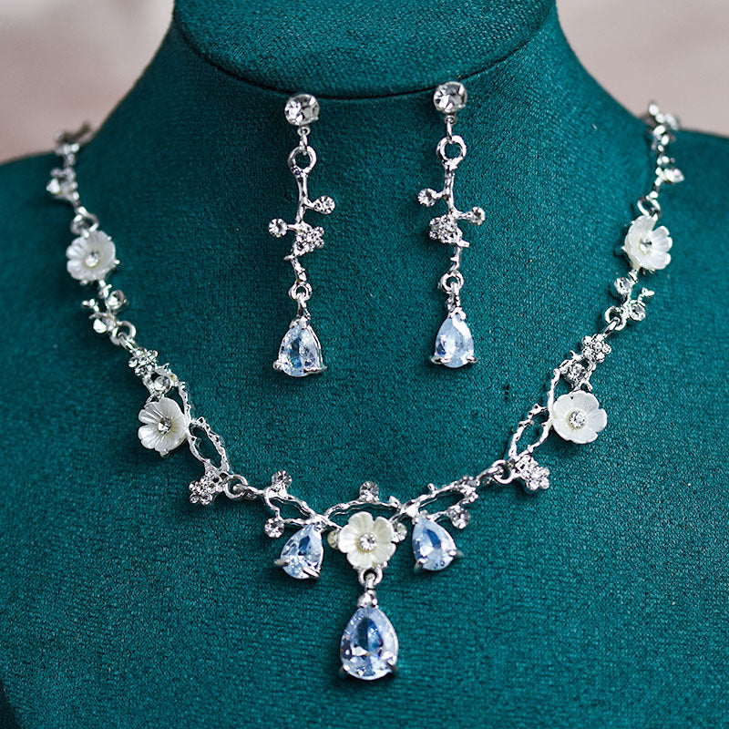 Bridal Zircon Necklace and Earrings