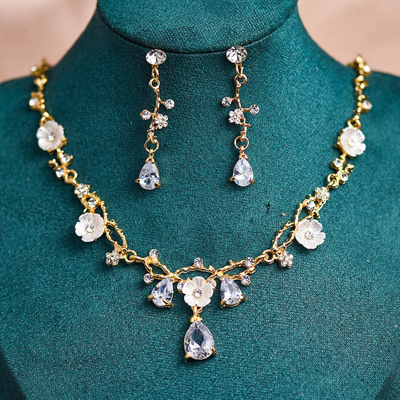 Bridal Zircon Necklace and Earrings