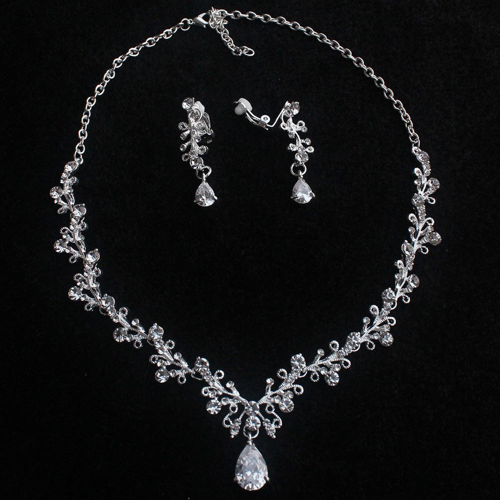 Bridal Zircon Necklace and Earrings Set