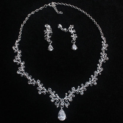 Bridal Zircon Necklace and Earrings Set