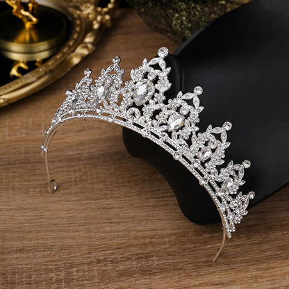 Bride Crown Headwear Birthday Party Alloy Hair Band Rhinestone Queen Hair Accessories Wedding Dress Crown