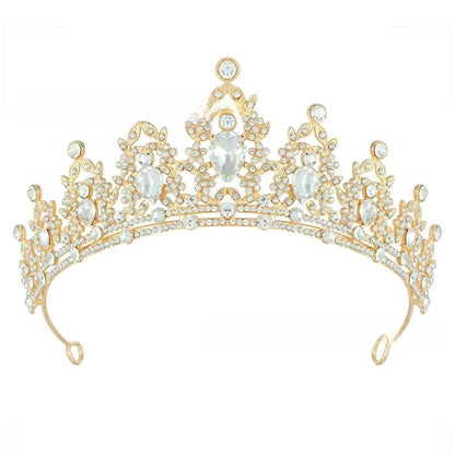 Bride Crown Headwear Birthday Party Alloy Hair Band Rhinestone Queen Hair Accessories Wedding Dress Crown
