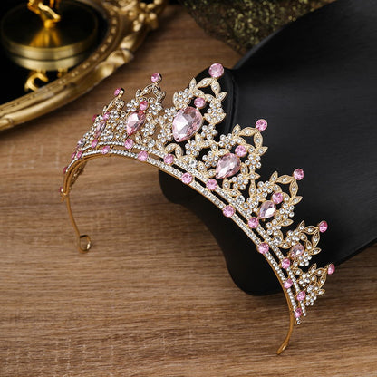 Bride Crown Headwear Birthday Party Alloy Hair Band Rhinestone Queen Hair Accessories Wedding Dress Crown